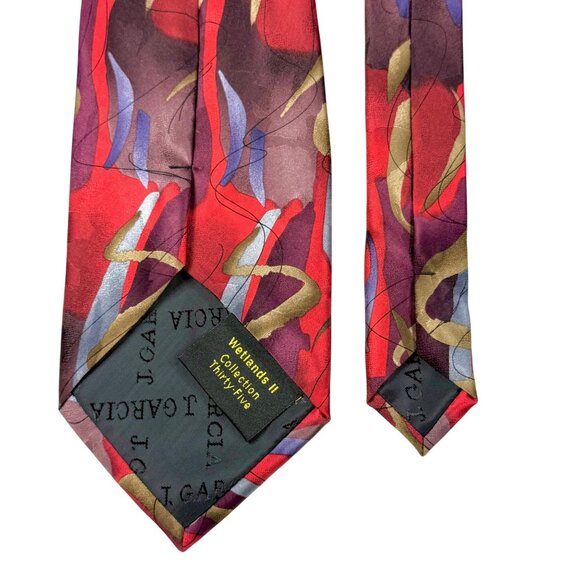 Vtg. J. Garcia Extra Long Silk Tie Wetlands II Collection - 61.5" x 4" - NWT - Picture 6 of 9
